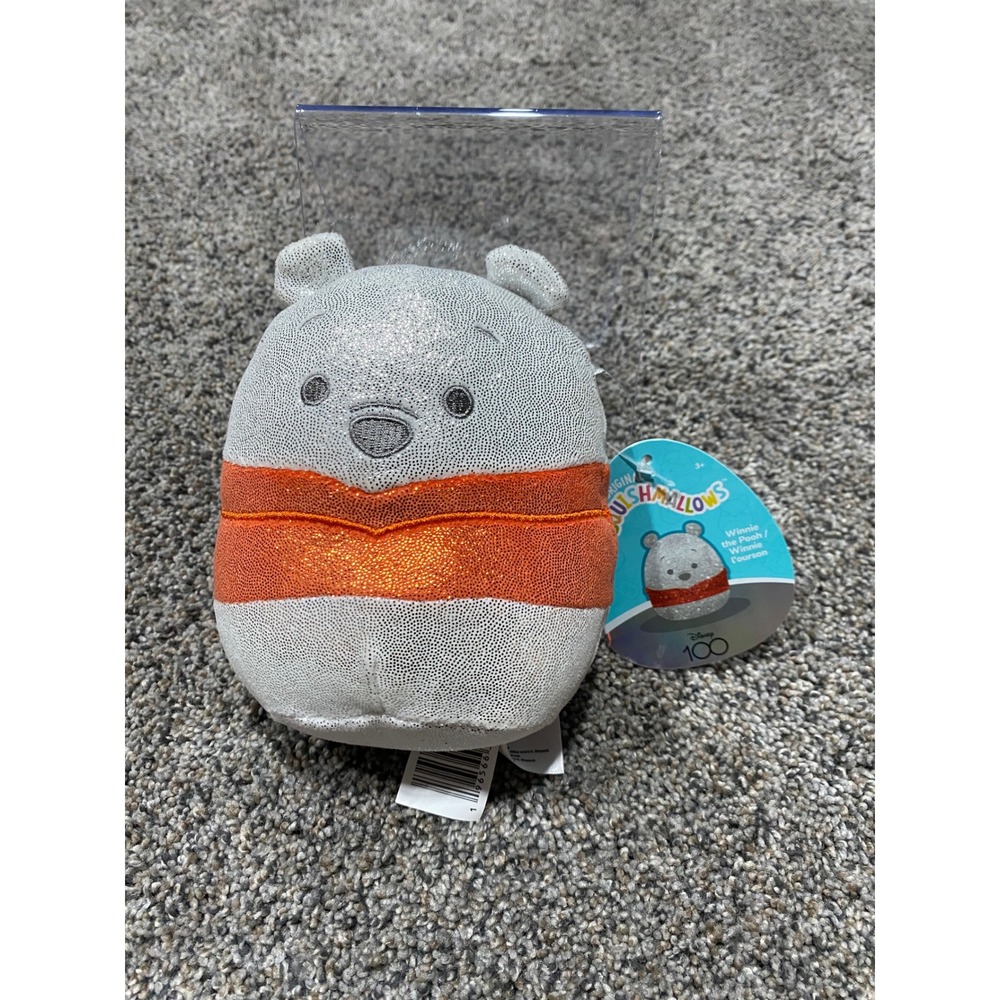 Disney 100 Squishmallow Winnie the Pooh Silver Sparkle Plush 5 Inch Kellytoy NEW